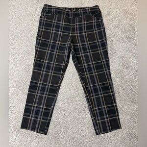 Tribal Plaid Pants in Black and Gray
